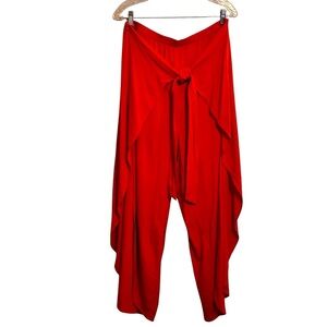 Forever 21+ Wide Leg Palazzo Pants High Waist Belted Burnt Orange Women’s 1X